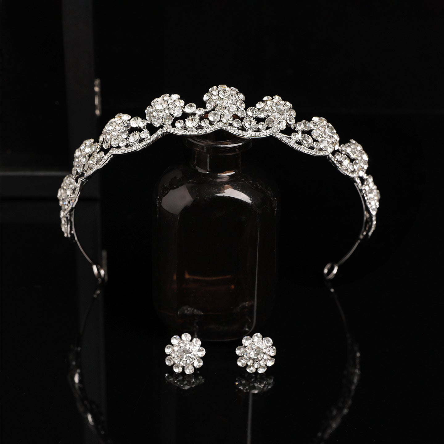 Zircon Crystal Hair Crown for Bridal and Formal Occasion Styling