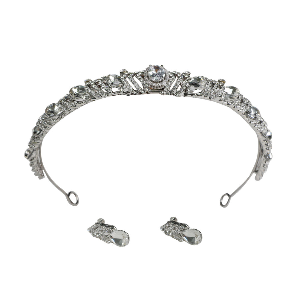 Princess Style Crystal Bridal Crown with Elegant Rhinestone Design