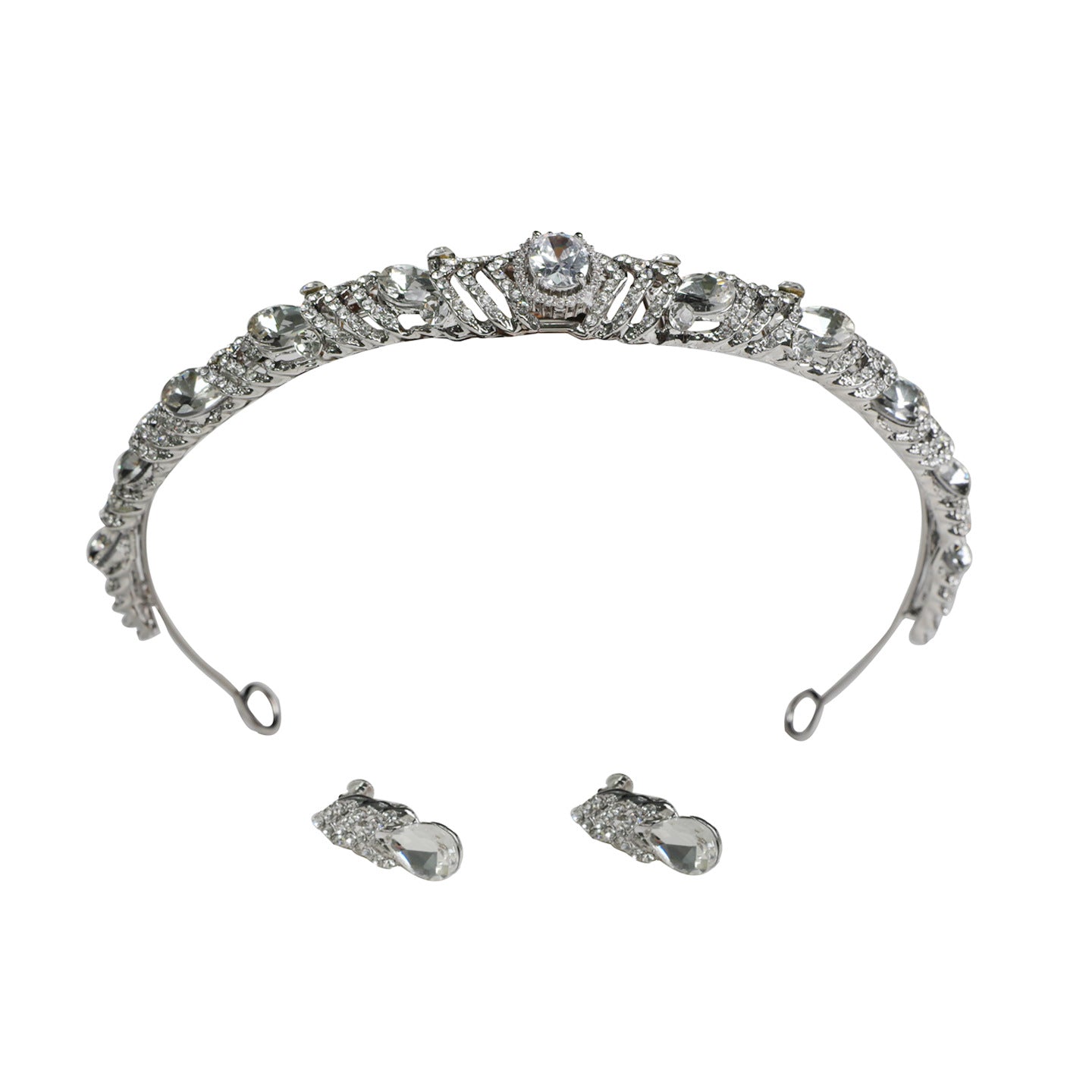 Princess Style Crystal Bridal Crown with Elegant Rhinestone Design