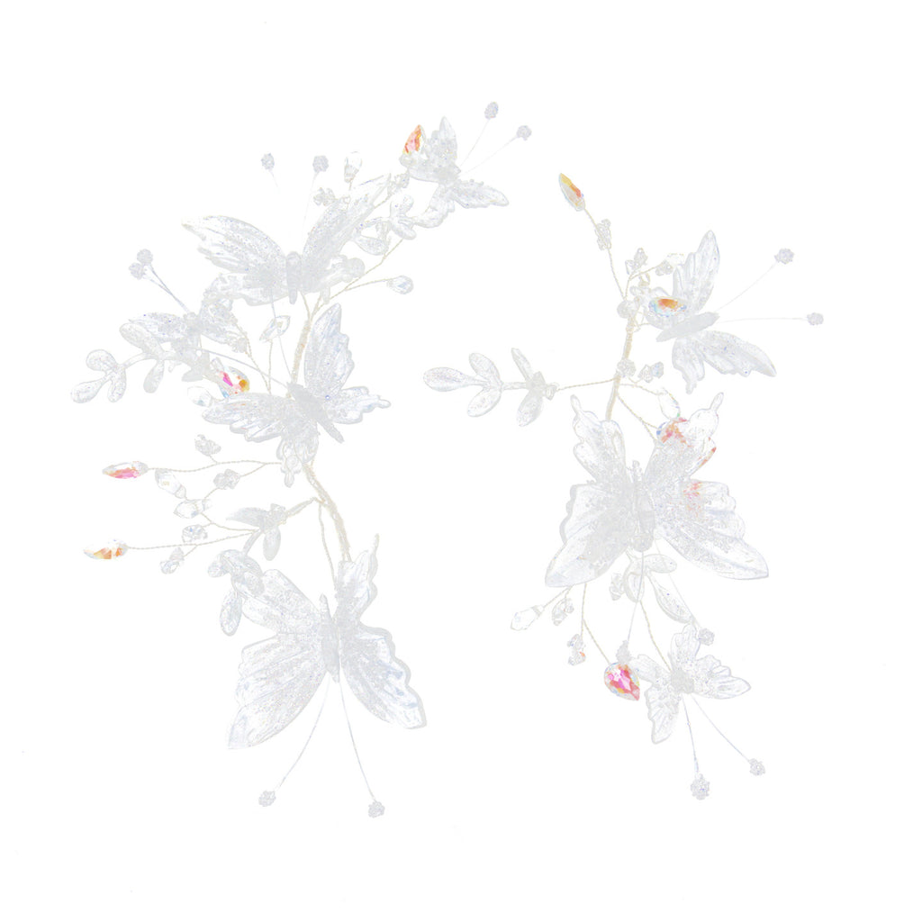 Crystal Butterfly Bridal Headband with Transparent Sparkling Accents for Wedding Hair Styling