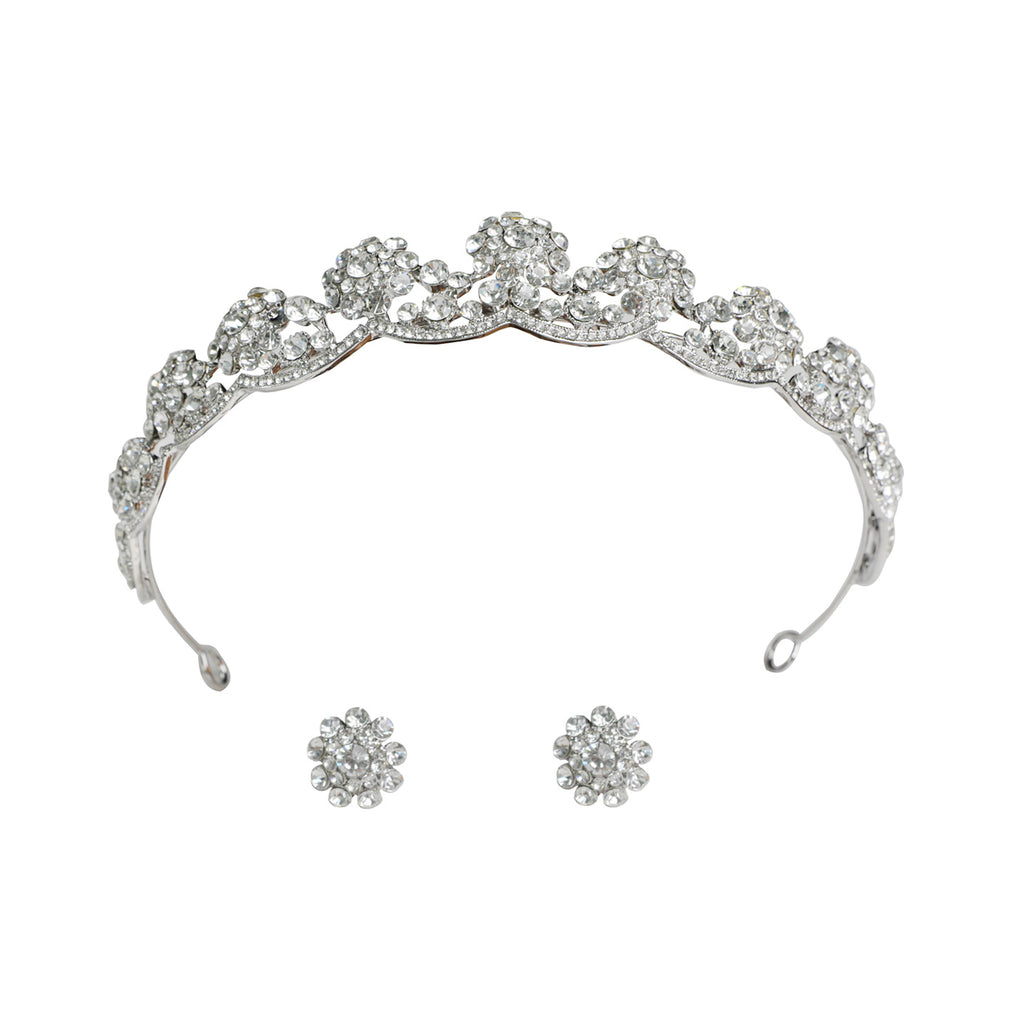 Zircon Crystal Hair Crown for Bridal and Formal Occasion Styling