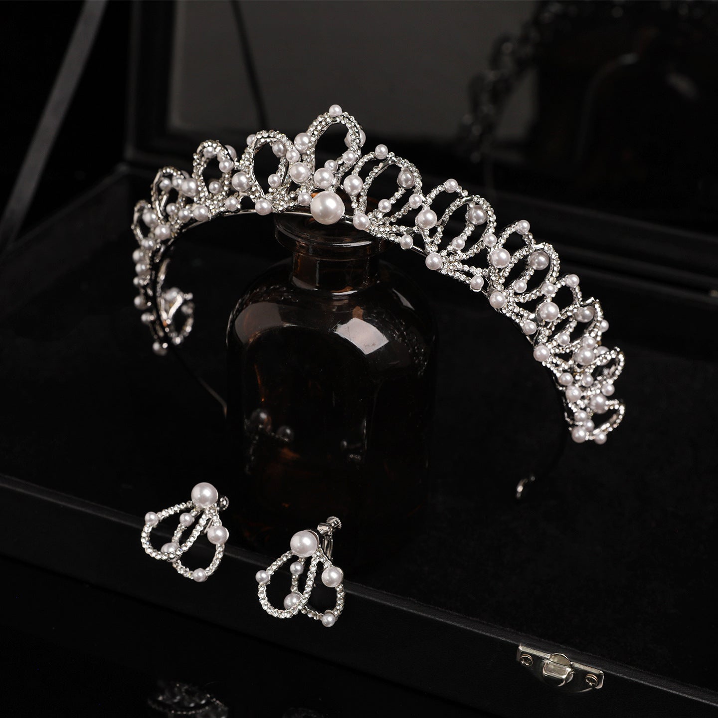 Crystal and Pearl Bridal Crown for Weddings and Formal Occasions