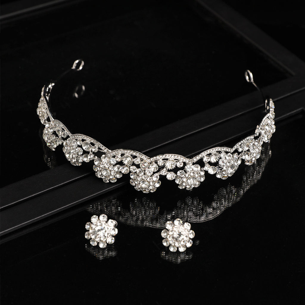 Zircon Crystal Hair Crown for Bridal and Formal Occasion Styling