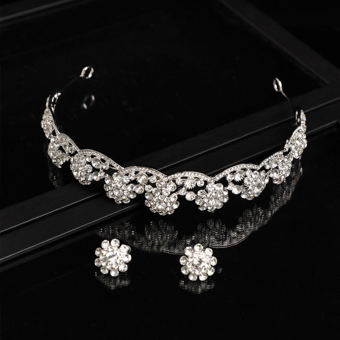 Zircon Crystal Hair Crown for Bridal and Formal Occasion Styling