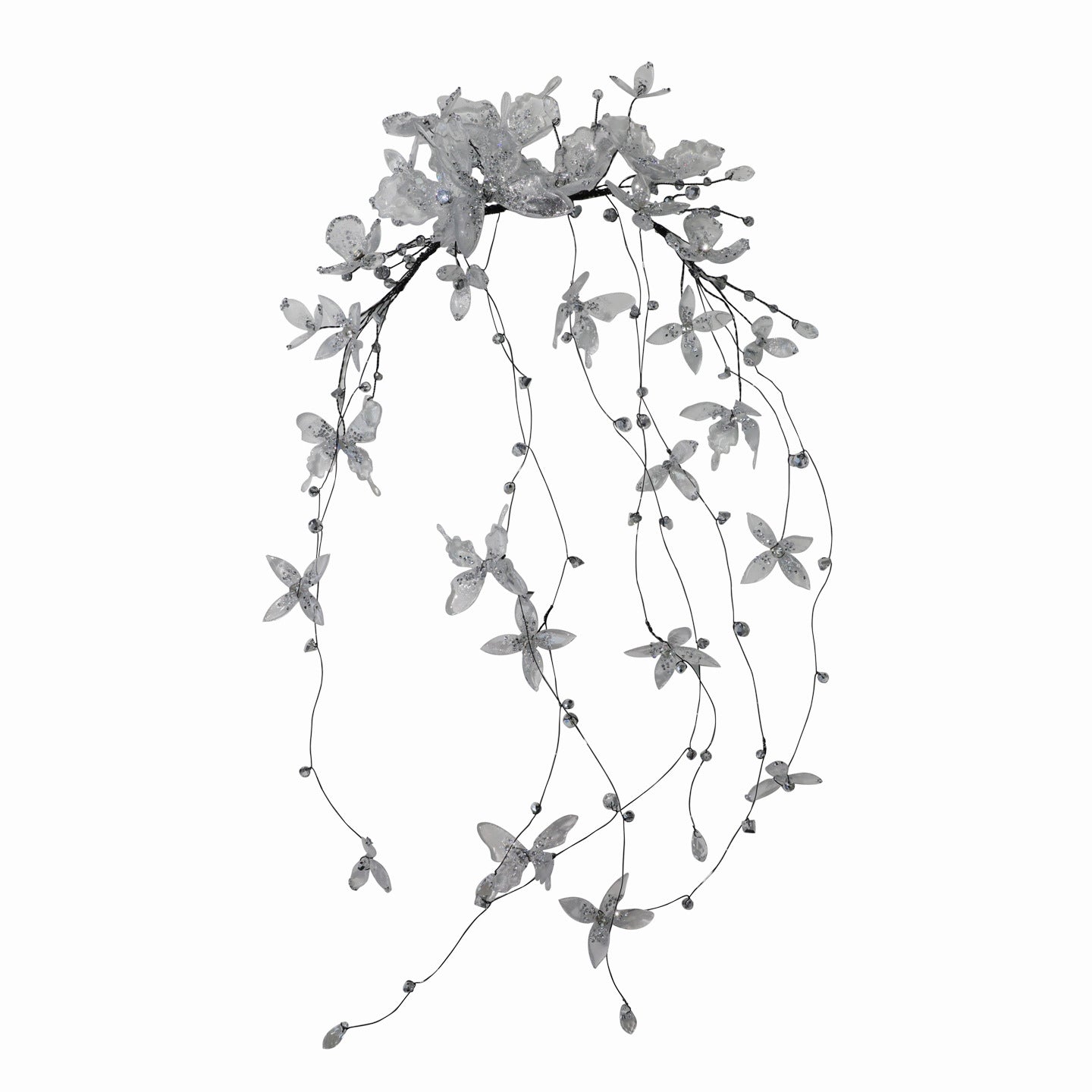 Handmade Fairy-Inspired Bridal Hair Crown with Elegant Tassel Details