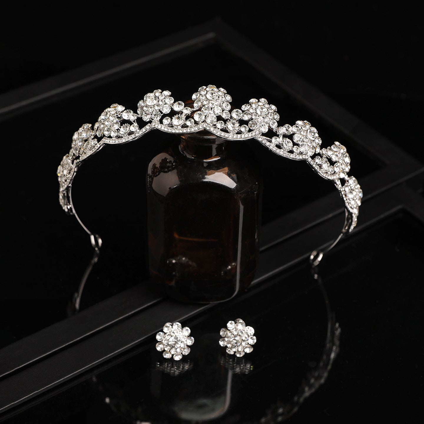 Zircon Crystal Hair Crown for Bridal and Formal Occasion Styling