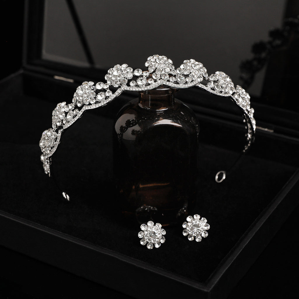 Zircon Crystal Hair Crown for Bridal and Formal Occasion Styling