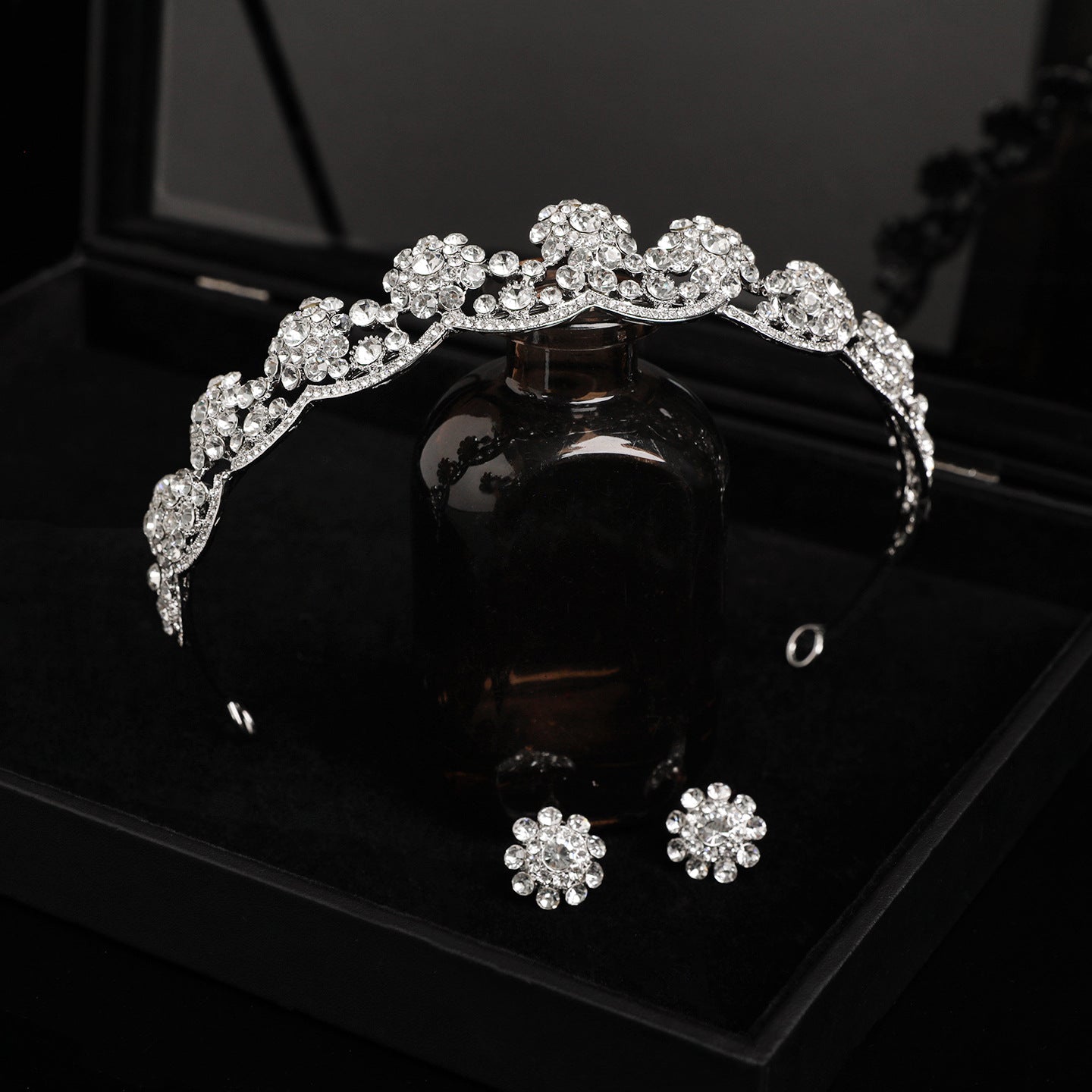 Zircon Crystal Hair Crown for Bridal and Formal Occasion Styling