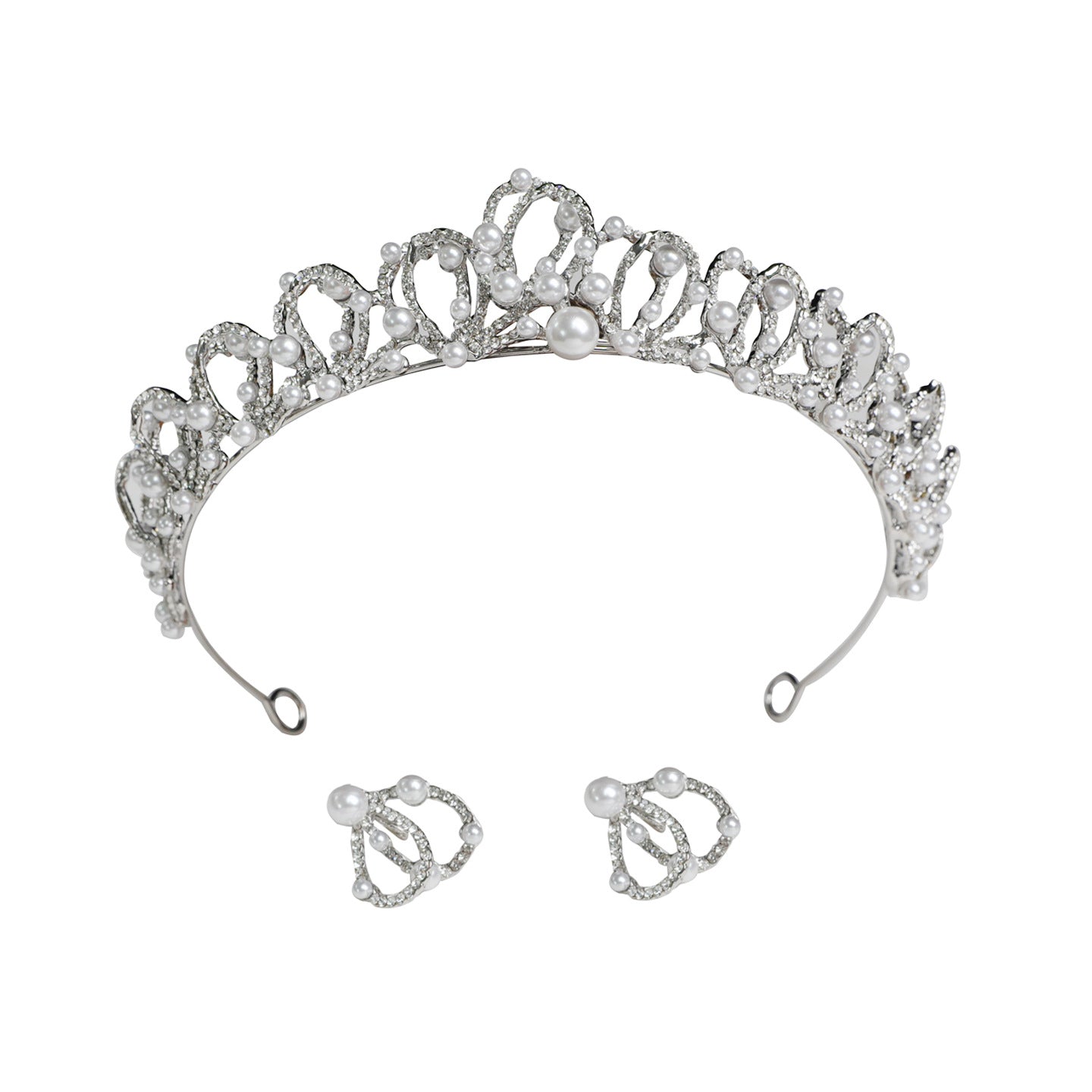 Crystal and Pearl Bridal Crown for Weddings and Formal Occasions